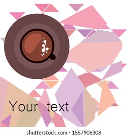 Cup of Fresh Coffee. Vector Illustration. Decorative Design for Cafeteria, Banners, Cards.