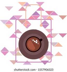 Cup of Fresh Coffee. Vector Illustration. Decorative Design for Cafeteria, Banners, Cards.