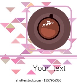 Cup of Fresh Coffee. Vector Illustration. Decorative Design for Cafeteria, Banners, Cards.