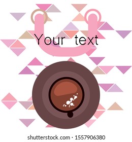 Cup of Fresh Coffee. Vector Illustration. Decorative Design for Cafeteria, Banners, Cards.