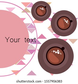 Cup of Fresh Coffee. Vector Illustration. Decorative Design for Cafeteria, Banners, Cards.