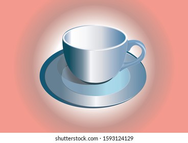Cup of Fresh Coffee. Vector Illustration. Pastel color background.