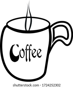 A cup of fresh coffee. Vector Illustration. Flat Style. Decorative Design for Cafe, Posters, Banners, Cards
