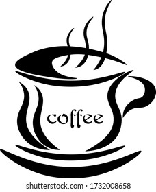 Una taza de café fresco. Ilustración vectorial. Estilo plano. Diseño decorativo para cafés, afiches, carteles, tarjetas