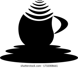 A cup of fresh coffee. Vector Illustration. Flat Style. Decorative Design for Cafe, Posters, Banners, Cards