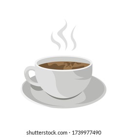 Cup of fresh coffee. vector illustration. decorative design for cafeteria, posters, banners, card. isolated on white backgound 