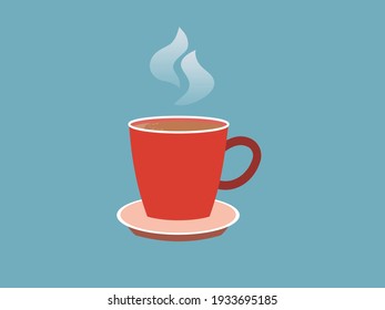 A cup of fresh coffee. Vector illustration. Flat style. Decorative design for posters, banners, cards