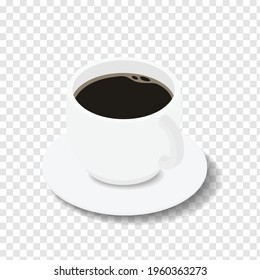 Cup of fresh coffee. Vector illustration. Decorative design for cafeteria, posters, banners, cards