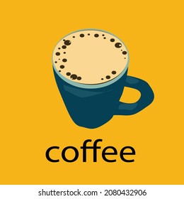 Cup of Fresh Coffee. Vector Illustration. Flat Style. Decorative Design for Cafeteria, Posters, Banners, Cards