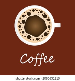 Cup of Fresh Coffee. Vector Illustration. Flat Style. Decorative Design for Cafeteria, Posters, Banners, Cards, coffee vector illustration