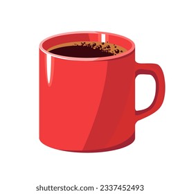 Cup of Fresh Coffee. Vector Illustration eps 10. Flat Style. Decorative Design for Cafeteria, Posters, Banners, Cards