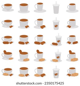 A Cup of Fresh Coffee. Vector Illustration. Flat style. Decorative Design for Canteen, Poster, Banner, Card