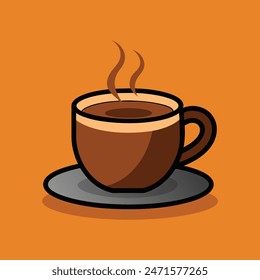 A cup of fresh coffee. Vector illustration. Flat style