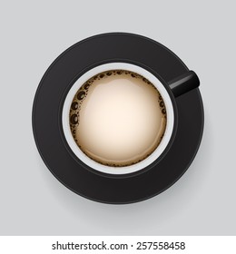 Cup of fresh milky coffee vector
