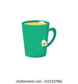 Cup of Fresh tea. Vector Illustration. Flat Style. Decorative Design for Cafeteria, Posters, Banners, Cards. Cup icon