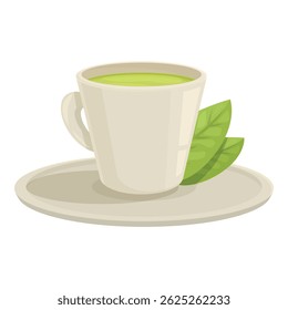 Cup of freshly brewed green tea, perfect for representing a healthy lifestyle or a relaxing moment