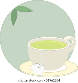 Cup of freshly brewed herbal tea