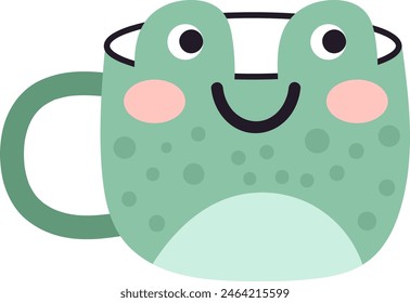 Taza Con Ilustración vectorial De Cara De Rana