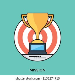 
Winner’s cup in front of a target or aim
