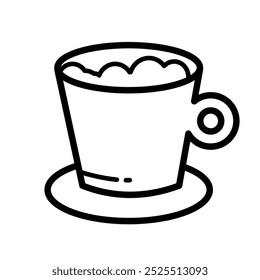 cup with frothed coffee - vector icon
