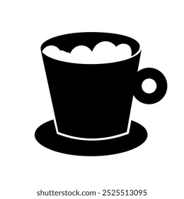 xícara com café espumado - ícone vetorial