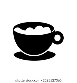 xícara com café espumado - ícone vetorial