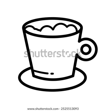 cup with frothed coffee - vector icon