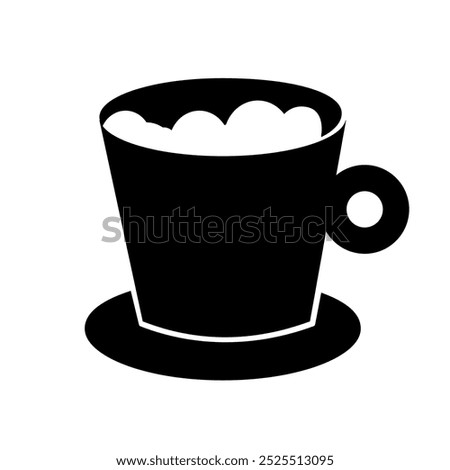 cup with frothed coffee - vector icon