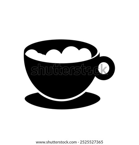 cup with frothed coffee - vector icon