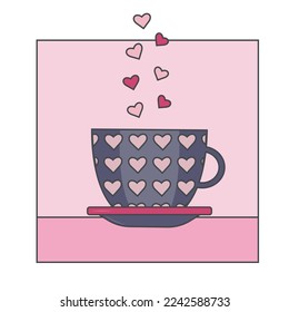 Cup full of hearts Vector