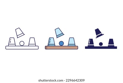 Cup Game line and solid illustration icon