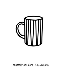 A cup with a geometric pattern. Vector illustration in Doodle style