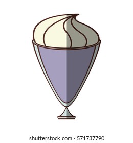 cup glass ice cream refreshment vector illusration eps 10