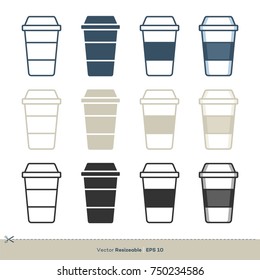 Cup Glass Icon Set Vector Logo Template Illustration Design. Vector EPS 10.
