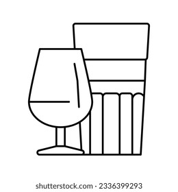 cup glass production line icon vector. cup glass production sign. isolated contour symbol black illustration