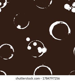 Cup or glass stains pattern. Grunge stains seamless background. Coffee. Wine. Water. Juice. Coffee or tea cup. Wine glass stain. Splatter. Splash. Drinks splash.