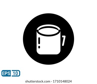Tasse-Glyph-Symbol einzeln auf weißem Hintergrund. Vektorillustration-Illustration für Design-Grafik, Website, UI. EPS10 