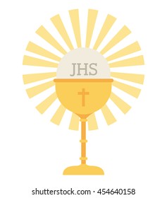 Cup Gold Chalice First Communion Icon Graphic Isolated Vector