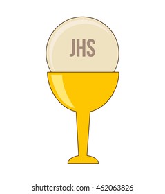 cup gold chalice first communion icon graphic isolated vector