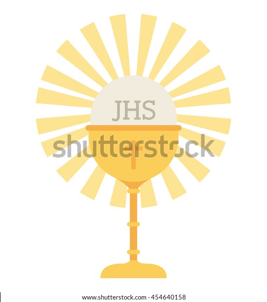 Cup Gold Chalice First Communion Icon Stock Vector (Royalty Free) 454640158