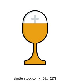 cup gold religion christianity icon. Isolated and flat illustration