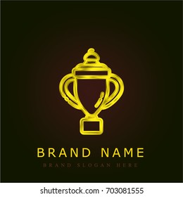 Cup golden metallic logo