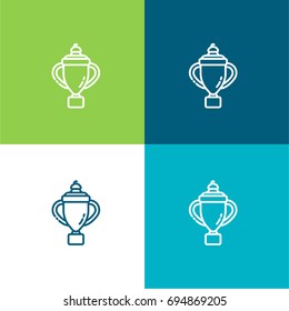 Cup green and blue material color minimal icon or logo design