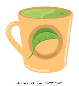 cup of green tea icon isolated