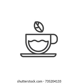 Cup of green tea line icon, outline vector sign, linear style pictogram isolated on white. Symbol, logo illustration. Editable stroke