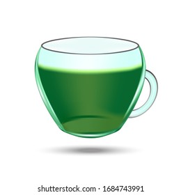 Taza de té verde. Ilustración de objetos vectoriales realistas