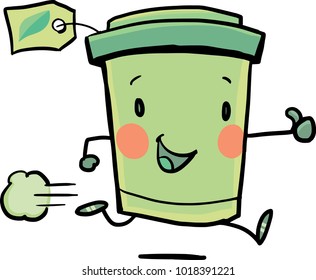 cup of green tea in run