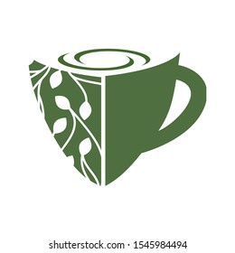 cup of green tea shape logo