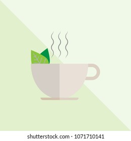 cup of green tea. vector illustration.