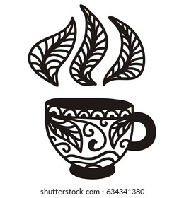 Cup of green tea. Vector illustration.